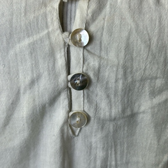 New Anthropologie Isato White Gauzy Embroidered Beaded Peasant Blouse Small - Picture 5 of 9